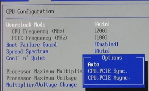 bios pcie frequency overclock