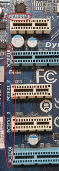 pcie slot labels