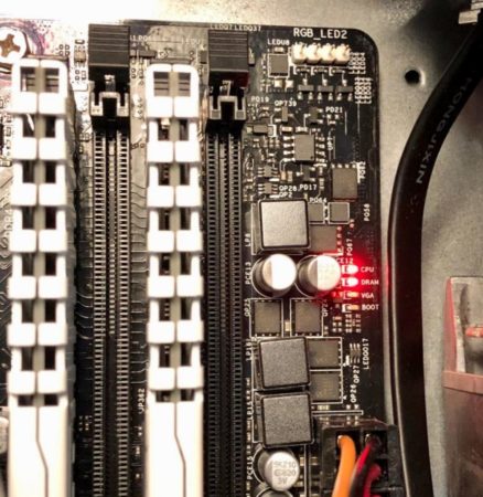 motherboard flashing leds