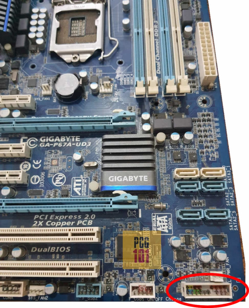 Motherboard power switch connection
