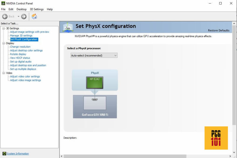 PhysX configuration