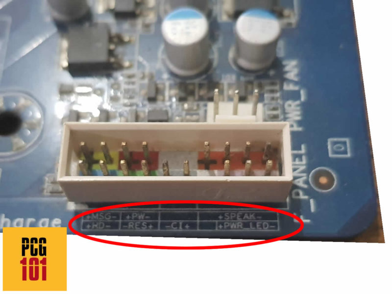 What are Front Panel Connectors labelled