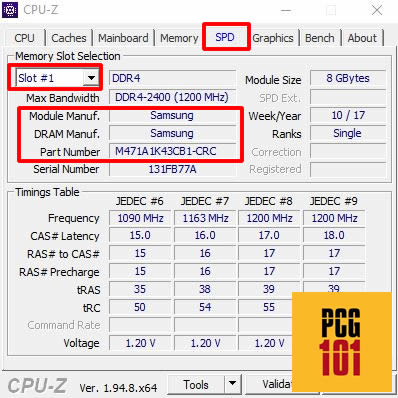 CPU-Z RAM details