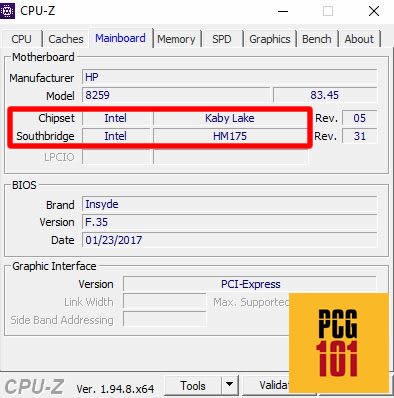 CPU-Z laptop chipset