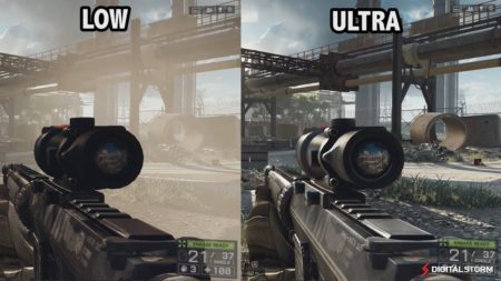 Low vs High graphics quality on Battlefield 4