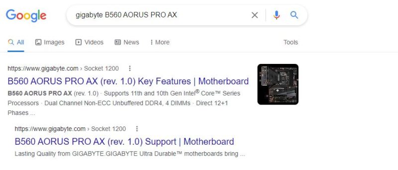 gigabyte b560 AORUS PRO AX motherboard google search