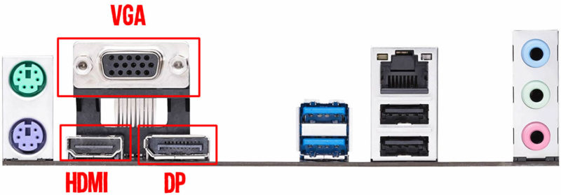 motherboard video outputs ports back IO panel