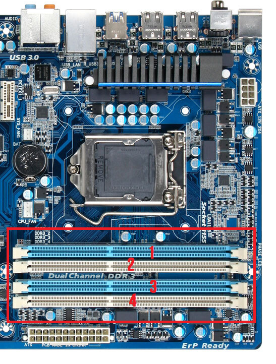 какой слот для RAM использовать в представленном