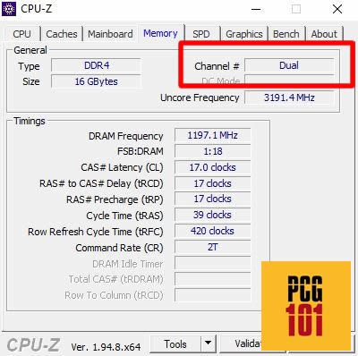 CPU-Z ram dual channel