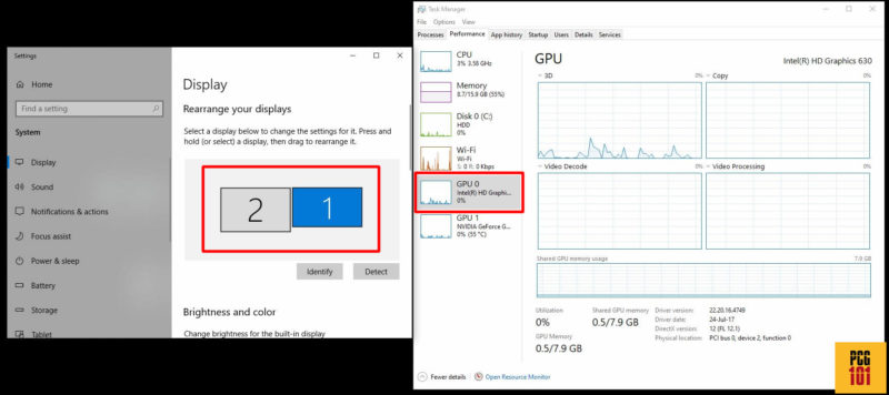 GPU usage dual screen idle