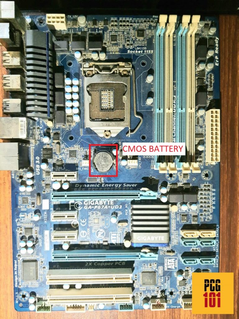Motherboard CMOS Battery Labelled