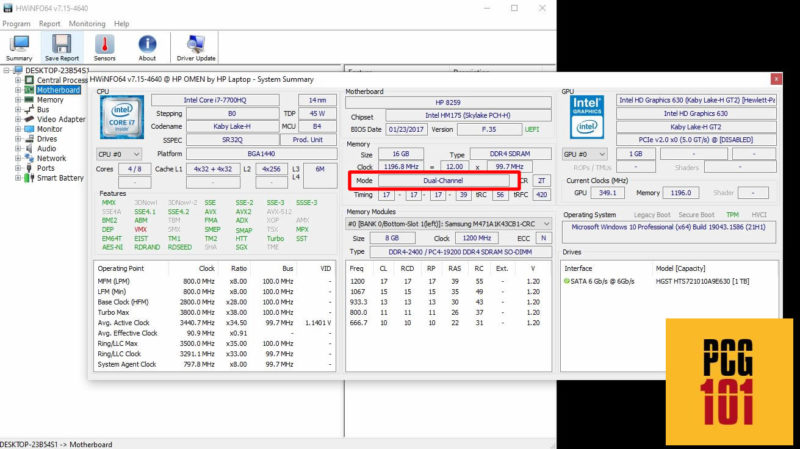 hwinfo64 mode dual ram