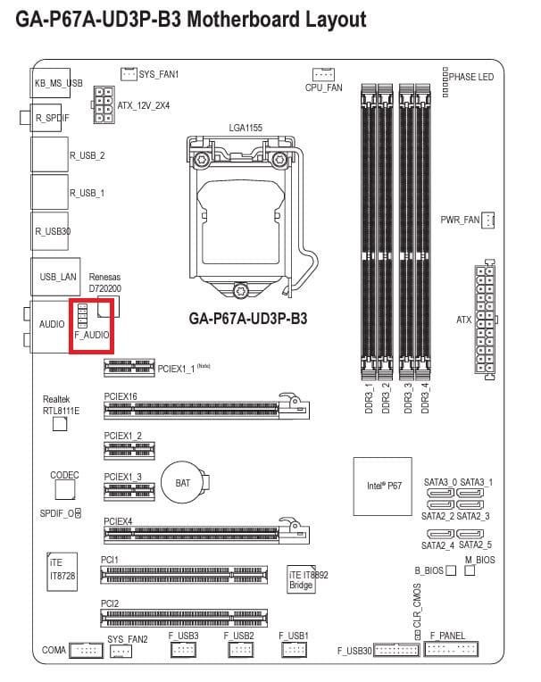 Front Audio Header motherboard