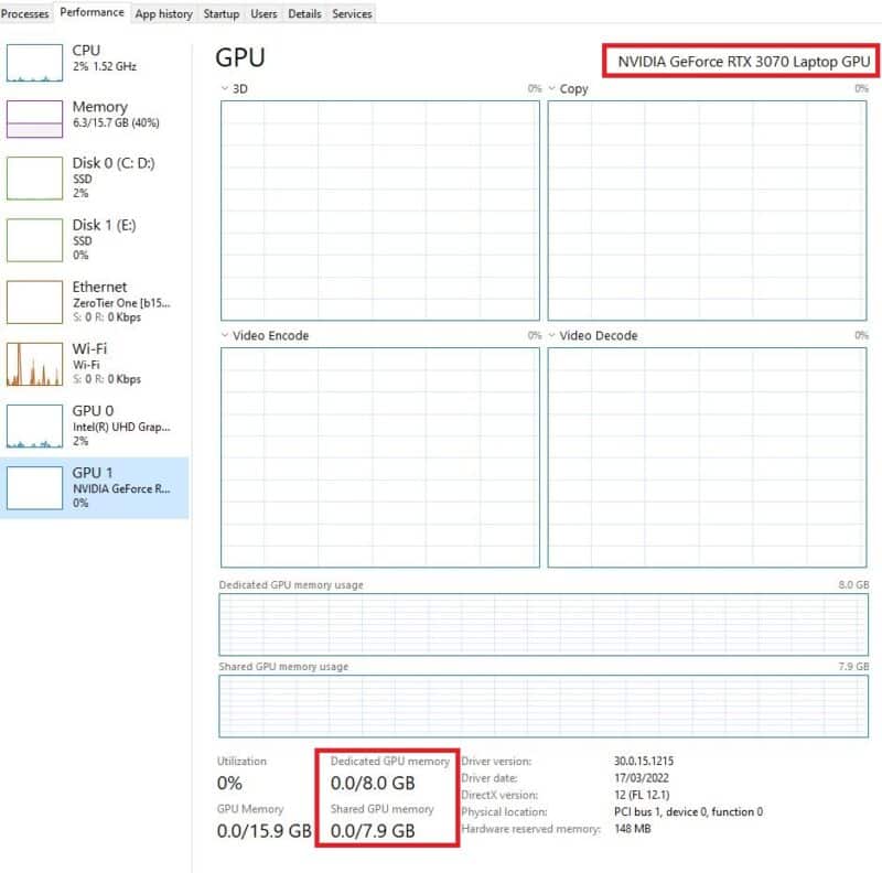 GPU 1 Task Manager Specs